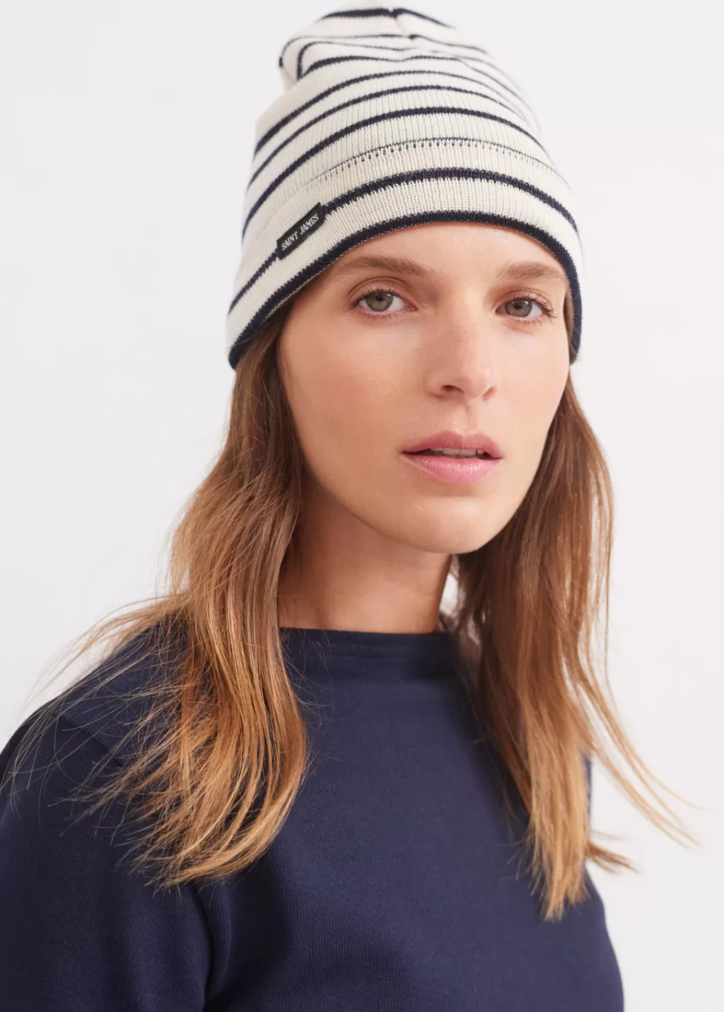 Discount Saint James Striped sailor hat Ecru/marine