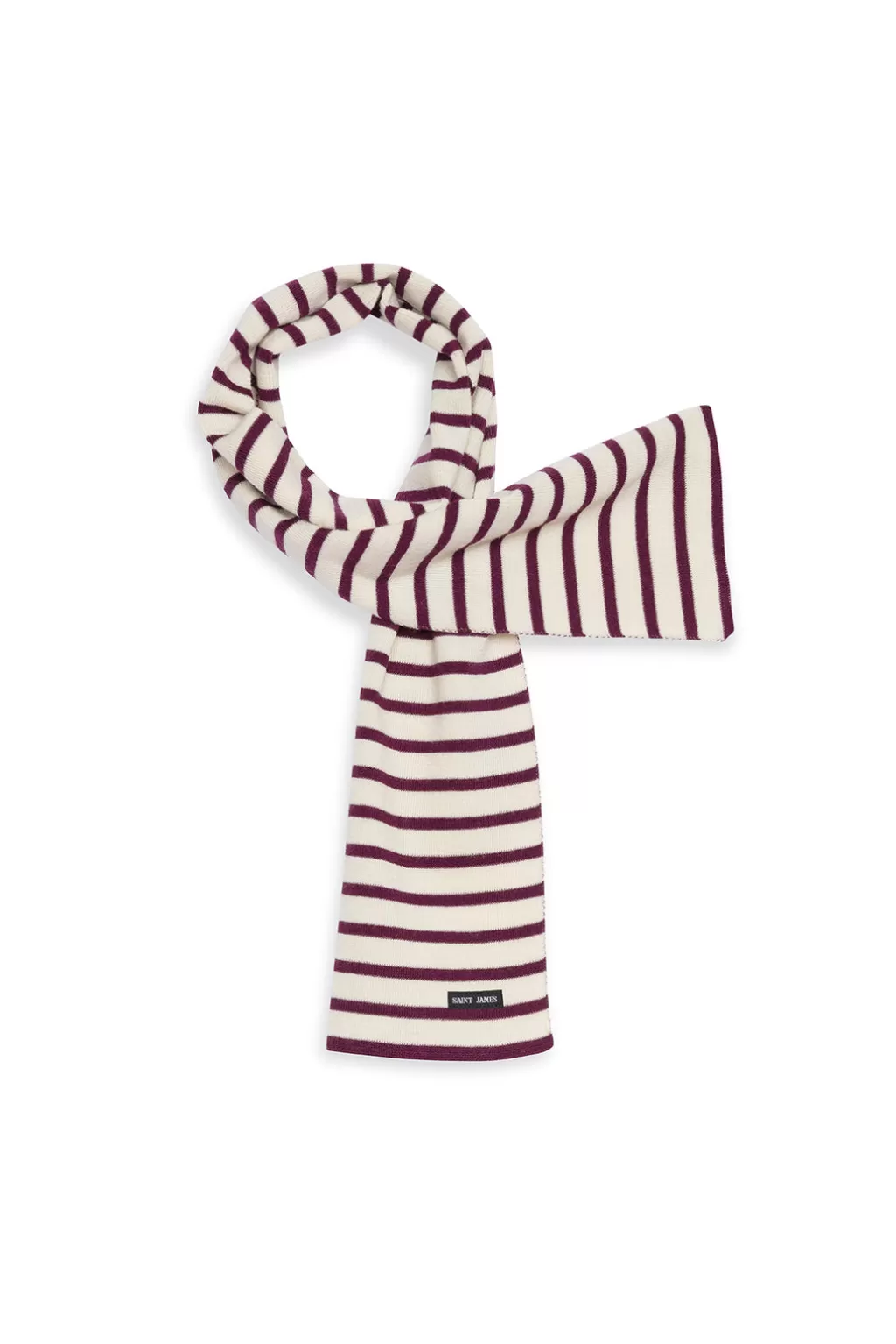 Fashion Saint James Striped scarf Ecru/prune