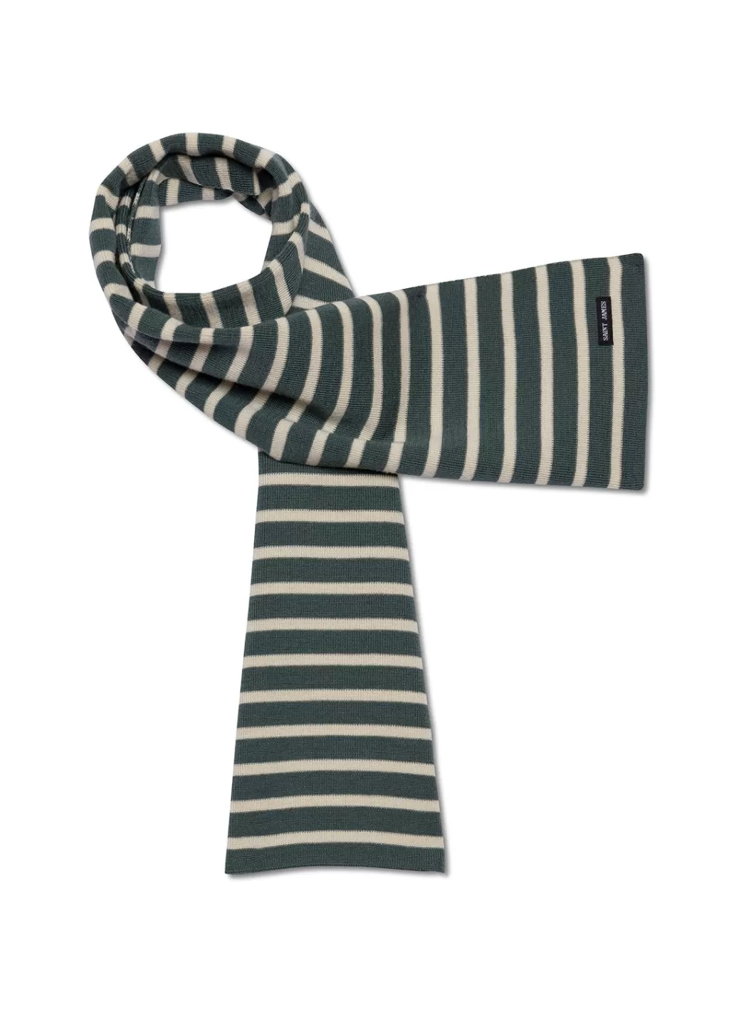 Cheap Saint James Striped scarf Vegetal/ecru