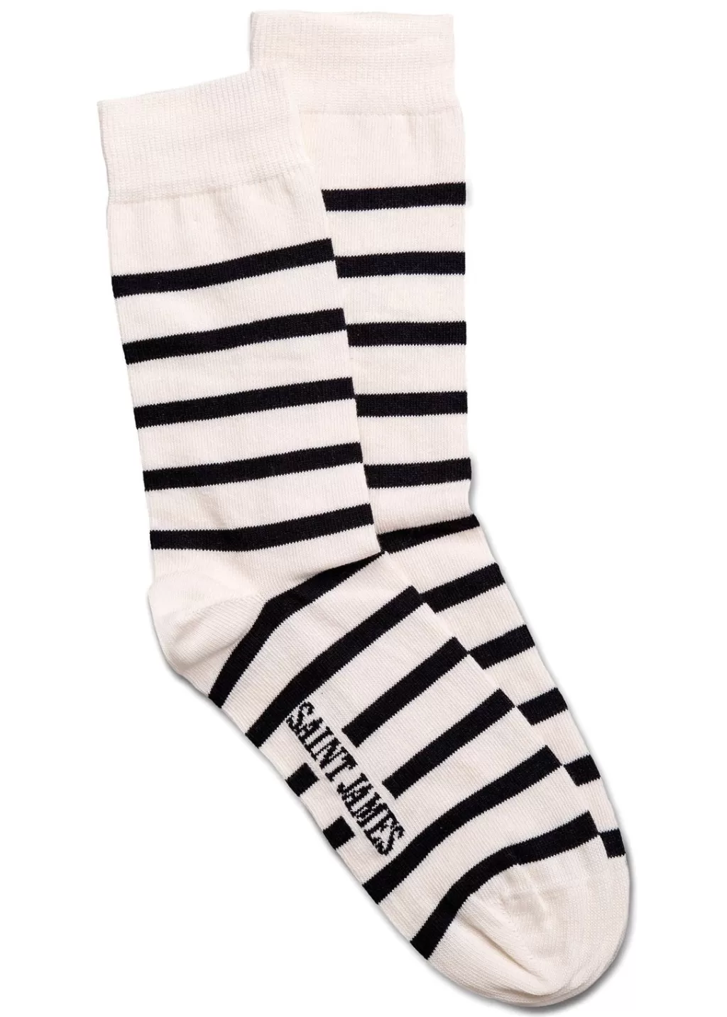 Shop Saint James Striped socks Ecru/marine