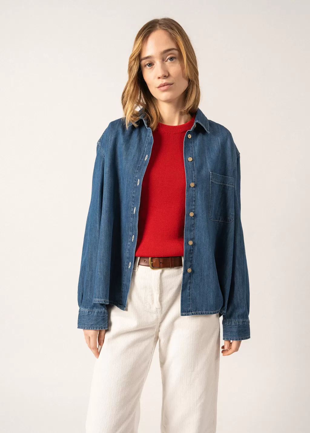 Discount Saint James Téa Denim Shirt Cooperjean