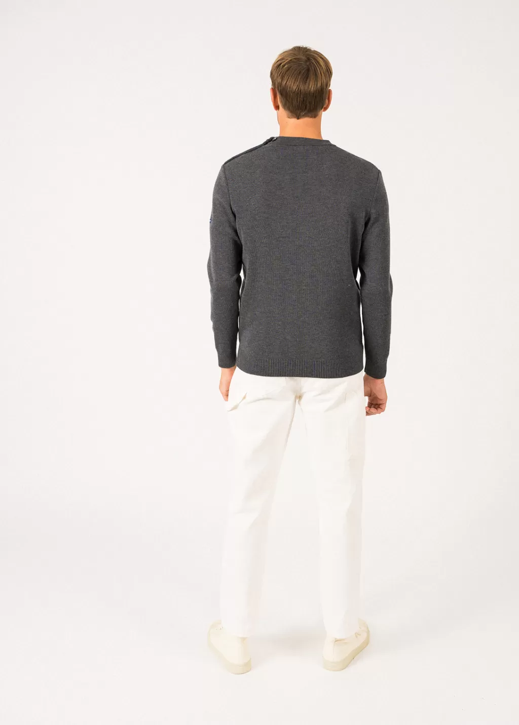 Shop Saint James Terre-Mer sailor jumper Grisfonce/blanc