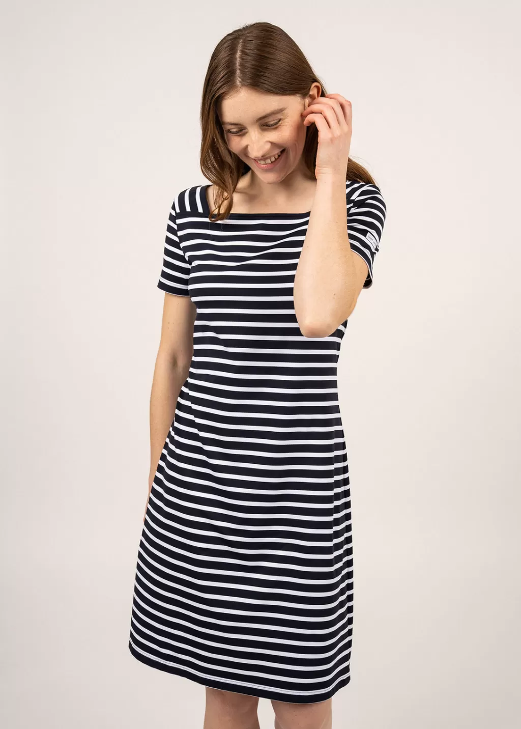 Outlet Saint James Tolède anti-UV striped dress Navy/neige