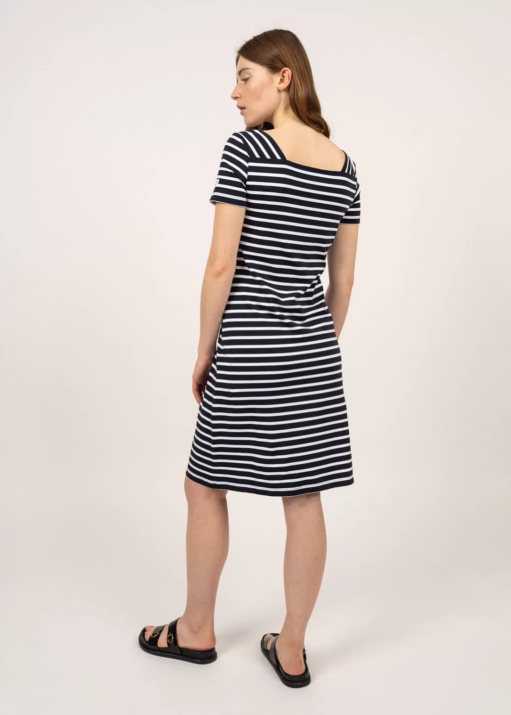 Outlet Saint James Tolède anti-UV striped dress Navy/neige