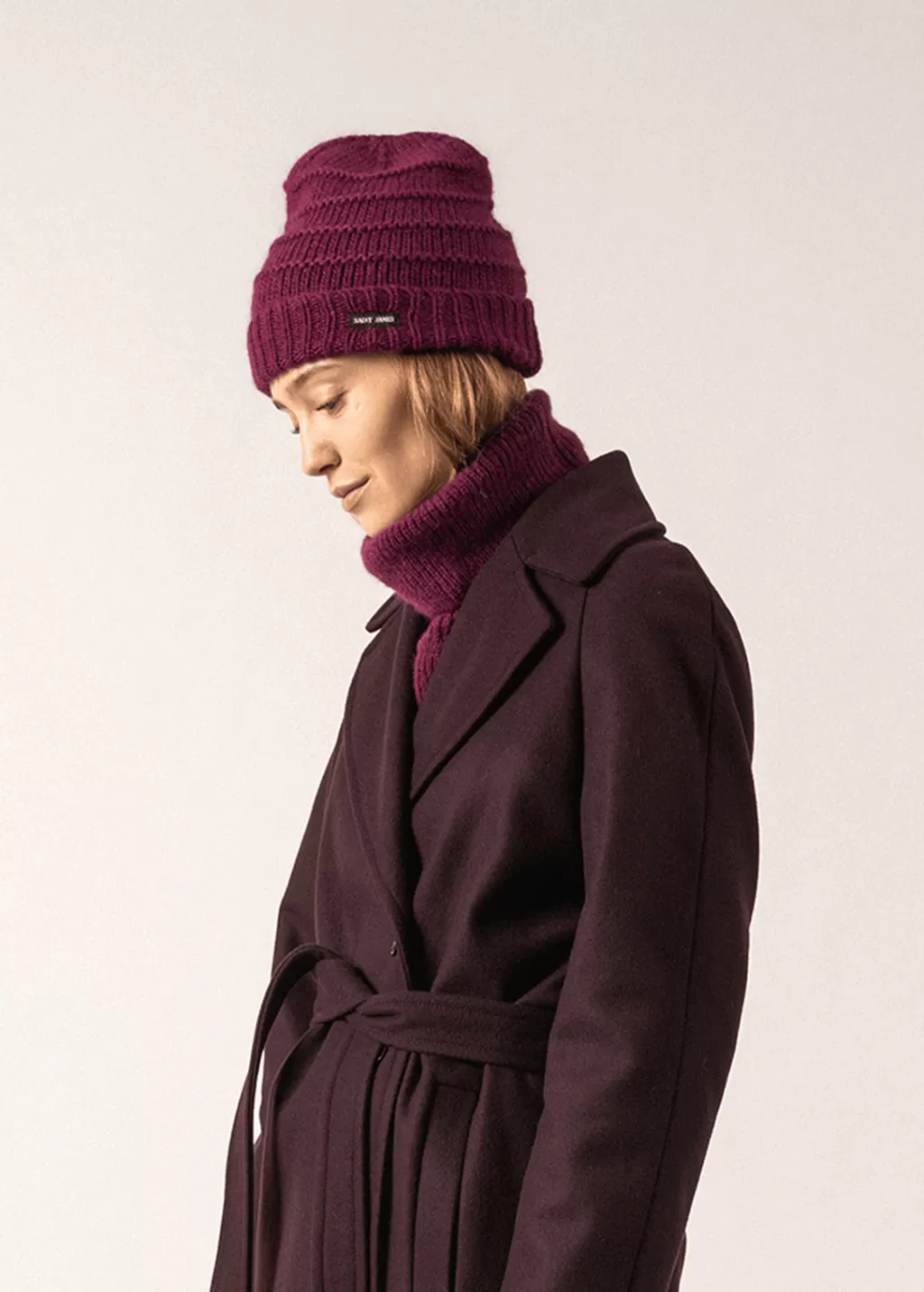 Outlet Saint James Valais Mohair Beanie Prune