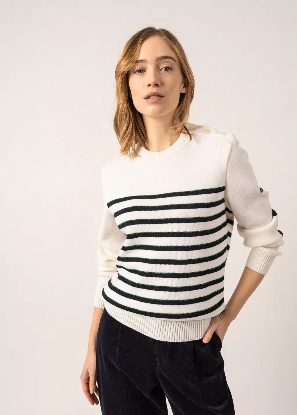 Best Saint James Verdon Striped Sailor-inspired Jumper Blanc/navy/vert