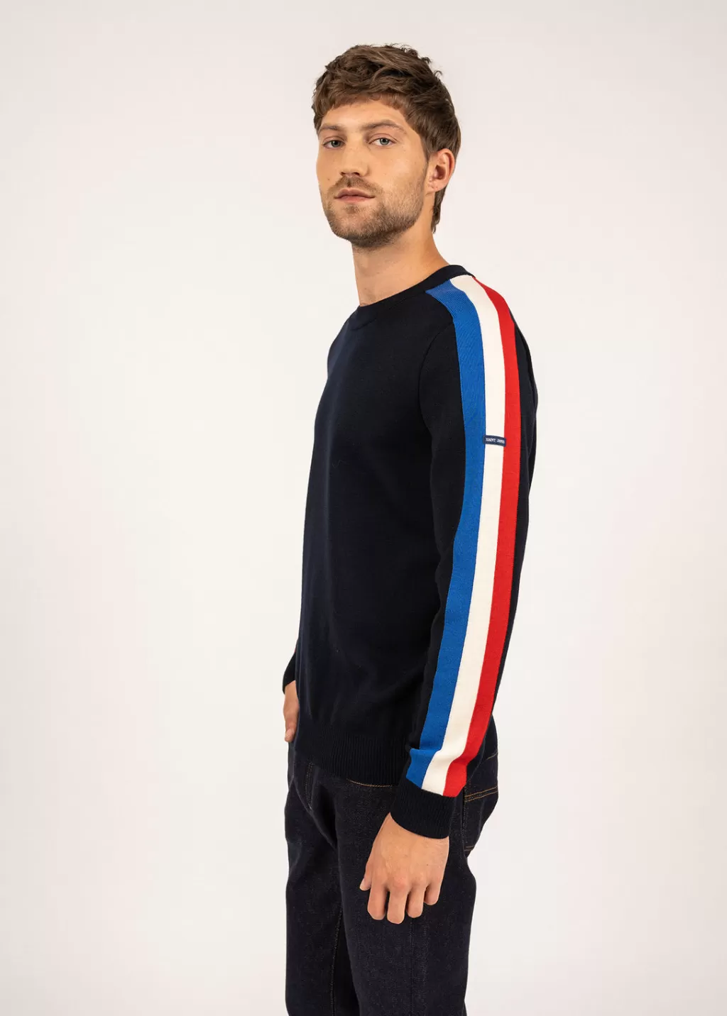 Discount Saint James Wool raglan sleeve jumper Navy/gitane/ecume/tulipe