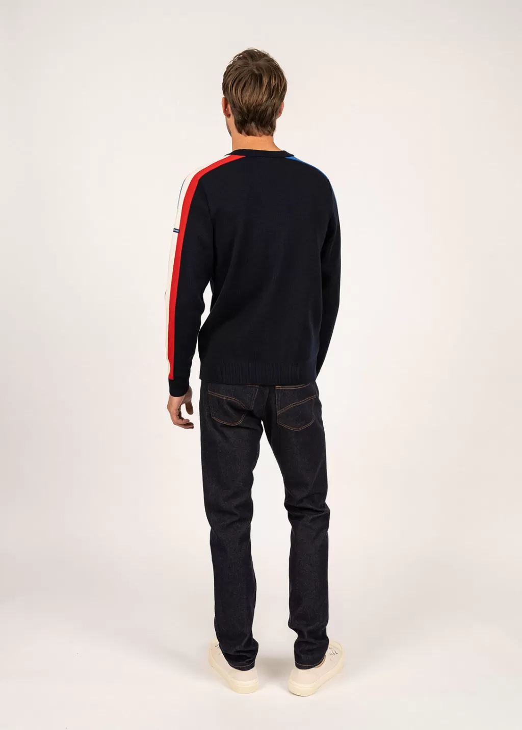 Discount Saint James Wool raglan sleeve jumper Navy/gitane/ecume/tulipe